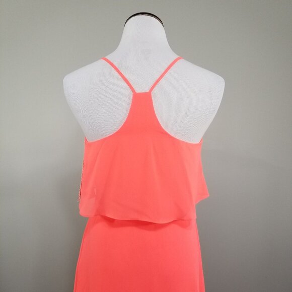 Nwt Gianni Bini Tiered Dress 2 Womens Sleeveless Unique Vibrant Dopamine - Picture 8 of 11